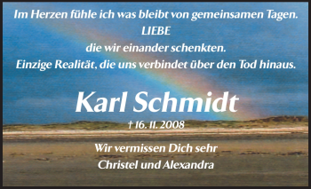 Traueranzeige von Karl Schmidt von Rüsselsheimer Echo, Groß-Gerauer-Echo, Ried Echo