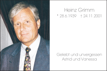 Traueranzeige von Heinz Grimm von Echo-Zeitungen (Gesamtausgabe)