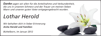 Traueranzeige von Lothar Herold von Rüsselsheimer Echo, Groß-Gerauer-Echo, Ried Echo