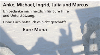 Traueranzeige von Ronny Feigk von Echo-Zeitungen (Gesamtausgabe)