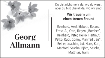 Traueranzeige von Georg Allmann von Echo-Zeitungen (Gesamtausgabe)