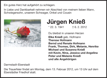 Traueranzeige von Jürgen Knieß von Echo-Zeitungen (Gesamtausgabe)
