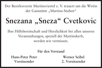Traueranzeige von Snezana Cvetkovic von Echo-Zeitungen (Gesamtausgabe)