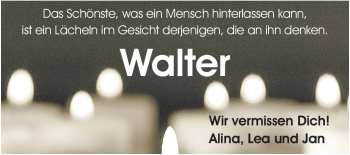 Traueranzeige von Walter Krauß von Echo-Zeitungen (Gesamtausgabe)