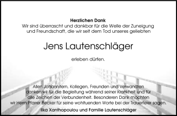 Traueranzeige von Jens Lautenschläger von Echo-Zeitungen (Gesamtausgabe)
