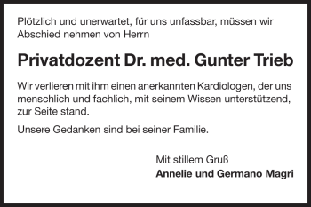 Traueranzeige von Gunter Trieb von Echo-Zeitungen (Gesamtausgabe)
