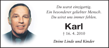 Traueranzeige von Karl Bohländer von Odenwälder Echo