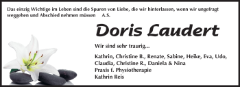 Traueranzeige von Doris Laudert von Echo-Zeitungen (Gesamtausgabe)