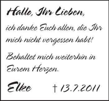 Traueranzeige von Elke Künzel von Darmstädter Echo, Odenwälder Echo, Rüsselsheimer Echo, Groß-Gerauer-Echo, Ried Echo