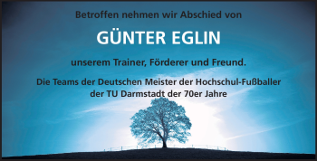 Traueranzeige von Günter Eglin von Echo-Zeitungen (Gesamtausgabe)