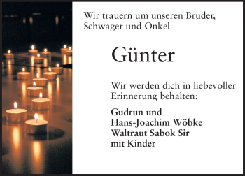 Traueranzeige von Günter Schildt von Echo-Zeitungen (Gesamtausgabe)