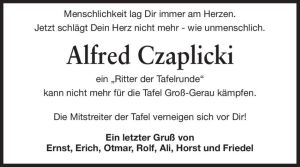 Traueranzeige von Alfred Czaplicki von Rüsselsheimer Echo, Groß-Gerauer-Echo, Ried Echo