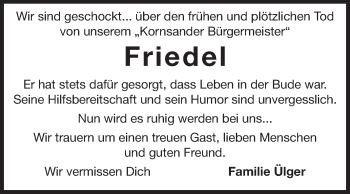Traueranzeige von Friedel Jagsch von Rüsselsheimer Echo, Groß-Gerauer-Echo, Ried Echo