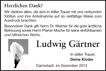 Traueranzeige von Ludwig Gärtner von Darmstädter Echo, Odenwälder Echo, Rüsselsheimer Echo, Groß-Gerauer-Echo, Ried Echo