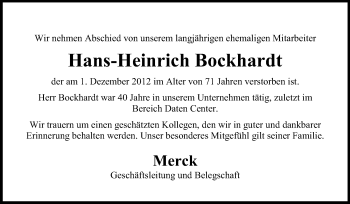 Traueranzeige von Hans-Heinrich Bockhardt von Echo-Zeitungen (Gesamtausgabe)