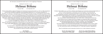 Traueranzeige von Helmut Böhme von Echo-Zeitungen (Gesamtausgabe)