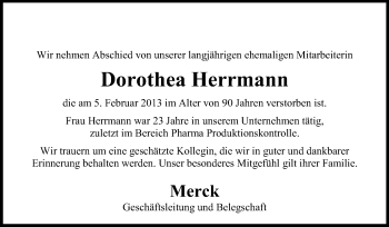 Traueranzeige von Dorothea Herrmann von Rüsselsheimer Echo, Groß-Gerauer-Echo, Ried Echo