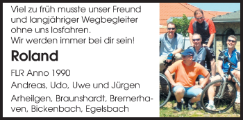 Traueranzeige von Roland  von Echo-Zeitungen (Gesamtausgabe)