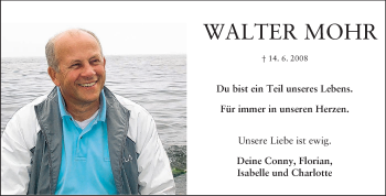 Traueranzeige von Walter Mohr von Rüsselsheimer Echo, Groß-Gerauer-Echo, Ried Echo