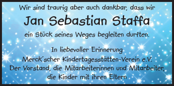 Traueranzeige von Jan Sebastian Staffa von Echo-Zeitungen (Gesamtausgabe)