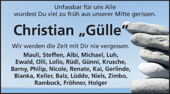 Traueranzeige von Christian Emich von Echo-Zeitungen (Gesamtausgabe)