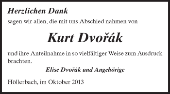 Traueranzeige von Kurt Dvorák von Odenwälder Echo