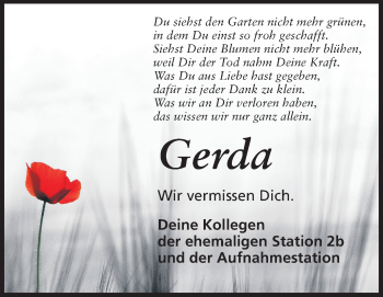 Traueranzeige von Gerda  von Odenwälder Echo