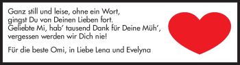 Traueranzeige von Mi  von Echo-Zeitungen (Gesamtausgabe)