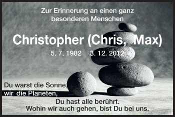 Traueranzeige von Christopher  von Rüsselsheimer Echo, Groß-Gerauer-Echo, Ried Echo