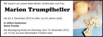 Traueranzeige von Marion Trumpfheller von Echo-Zeitungen (Gesamtausgabe)