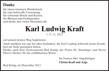 Traueranzeige von Karl Ludwig Kraft von Odenwälder Echo