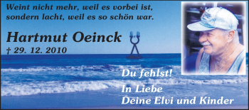 Traueranzeige von Hartmut Oeinck von Echo-Zeitungen (Gesamtausgabe)