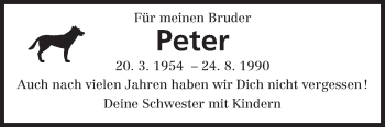 Traueranzeige von Peter  von Rüsselsheimer Echo, Groß-Gerauer-Echo, Ried Echo