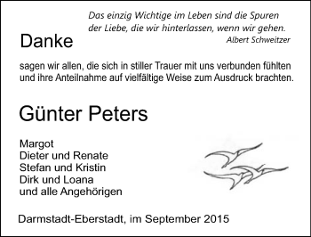 Traueranzeige von Günter Peters von trauer.echo-online.de