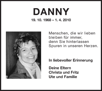 Traueranzeige von Danny  von Rüsselsheimer Echo, Groß-Gerauer-Echo, Ried Echo