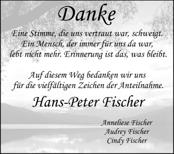 Traueranzeige von Hans-Peter Fischer von Starkenburger Echo