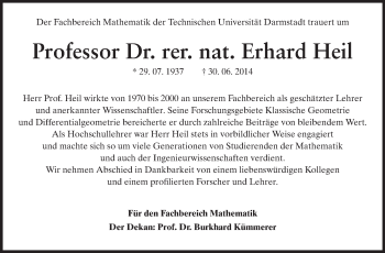 Traueranzeige von Erhard Heil von Echo-Zeitungen (Gesamtausgabe)