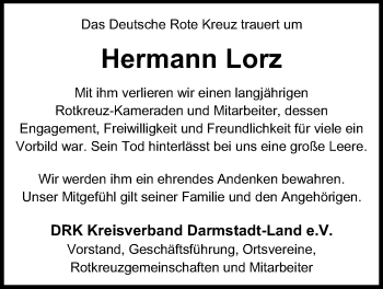 Traueranzeige von Hermann Lorz von Echo-Zeitungen (Gesamtausgabe)