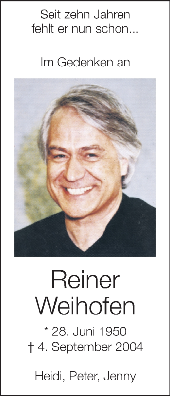 Traueranzeige von Reiner Weihofen von Echo-Zeitungen (Gesamtausgabe)