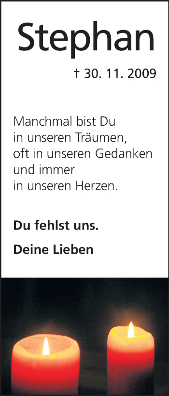 Traueranzeige von Stephan  von Rüsselsheimer Echo, Groß-Gerauer-Echo, Ried Echo
