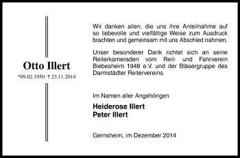 Traueranzeige von Otto Illert von Echo-Zeitungen (Gesamtausgabe)