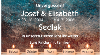 Traueranzeige von Josef und Elisabeth Sedlak von Echo-Zeitungen (Gesamtausgabe)