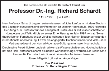 Traueranzeige von Richard Schardt von Echo-Zeitungen (Gesamtausgabe)