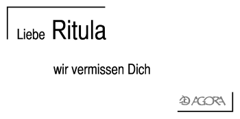 Traueranzeige von Ritula Fränkel von Echo-Zeitungen (Gesamtausgabe)