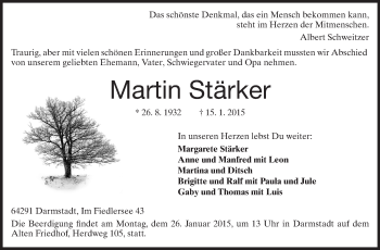 Traueranzeige von Martin Stärker von Echo-Zeitungen (Gesamtausgabe)