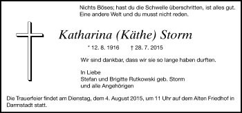 Traueranzeige von Katharina Storm von trauer.echo-online.de