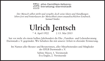 Traueranzeige von Ulrich Jentsch von Echo-Zeitungen (Gesamtausgabe)