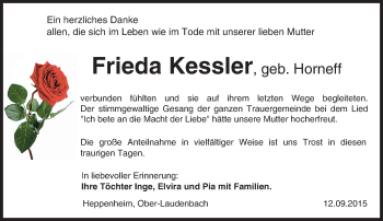 Traueranzeige von Frieda Kessler von trauer.echo-online.de