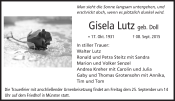 Traueranzeige von Gisela Lutz von trauer.echo-online.de