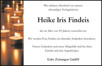 Traueranzeige von Heike Iris Findeis von Darmstädter Echo